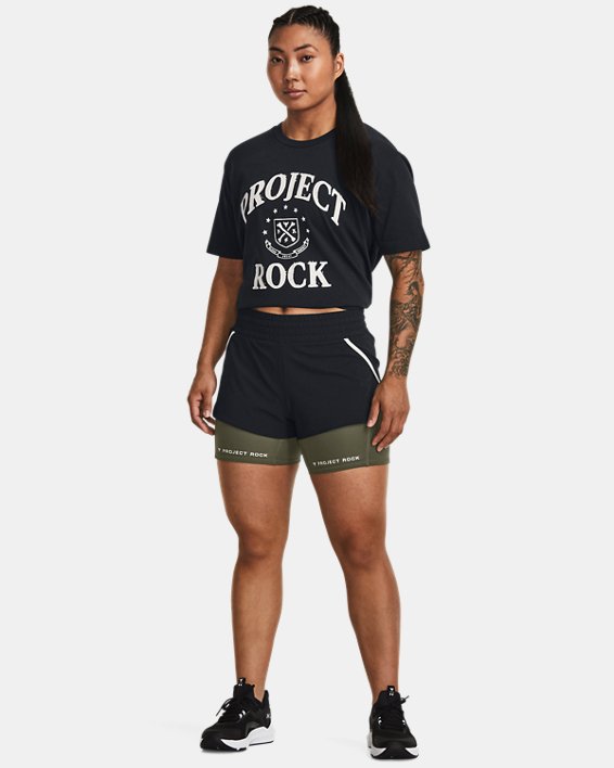 Women's Project Rock Flex Woven Leg Day Shorts in Black image number 2